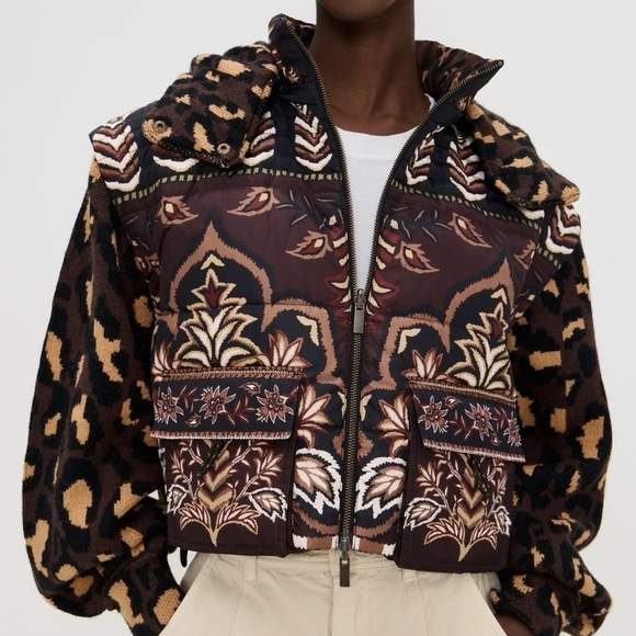 FARM Rio Jackets & Blazers - FARM Rio Ainika Puffer Jacket Brown Size Small
